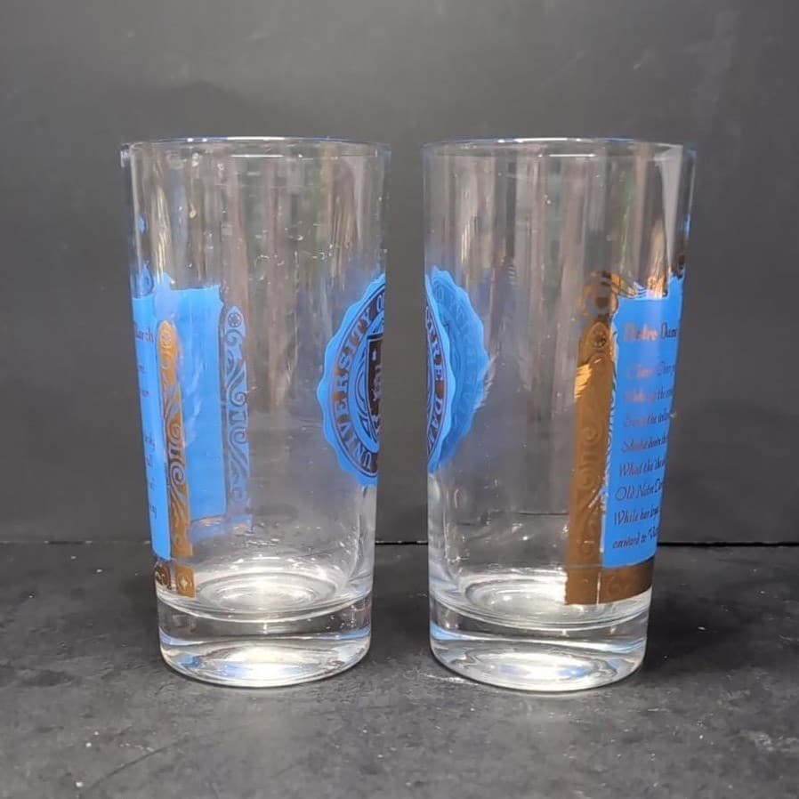 Notre Dame Souvenir Tumblers, Set of 2, Victory March Lyrics Design, Glassware - Thumbnail 5
