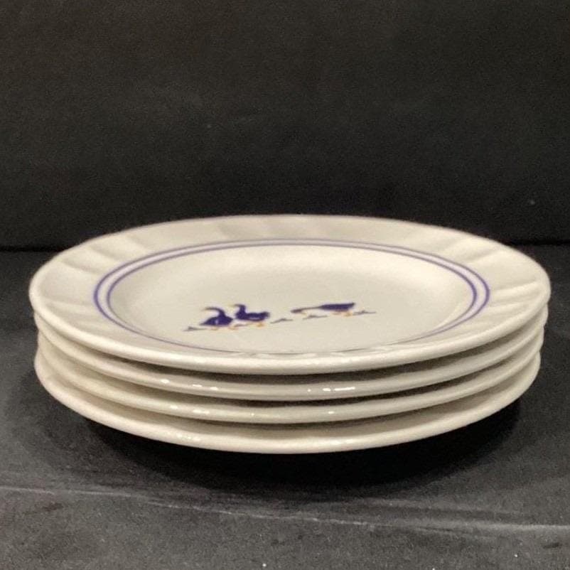 Castellania Goose Salad Plates, Set of 4, Navy Blue & White, Country Dinnerware - Thumbnail 6