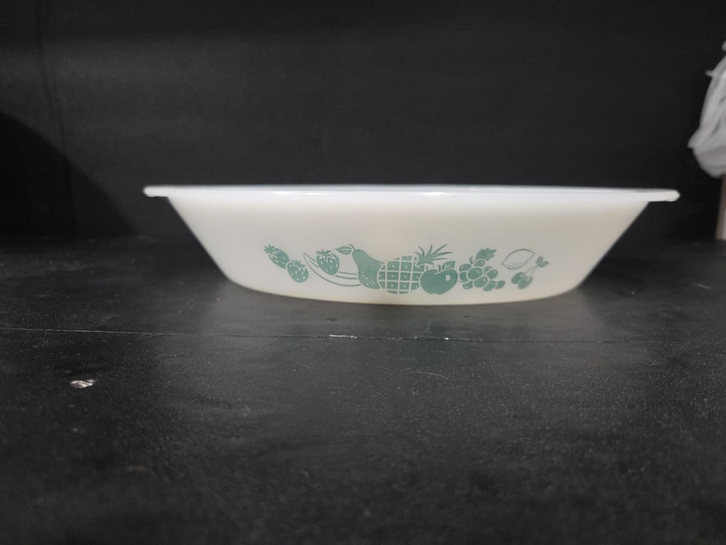 Glasbake Divided Casserole Baking Dish, Aqua Turquoise Fruit J-2352, Vintage
