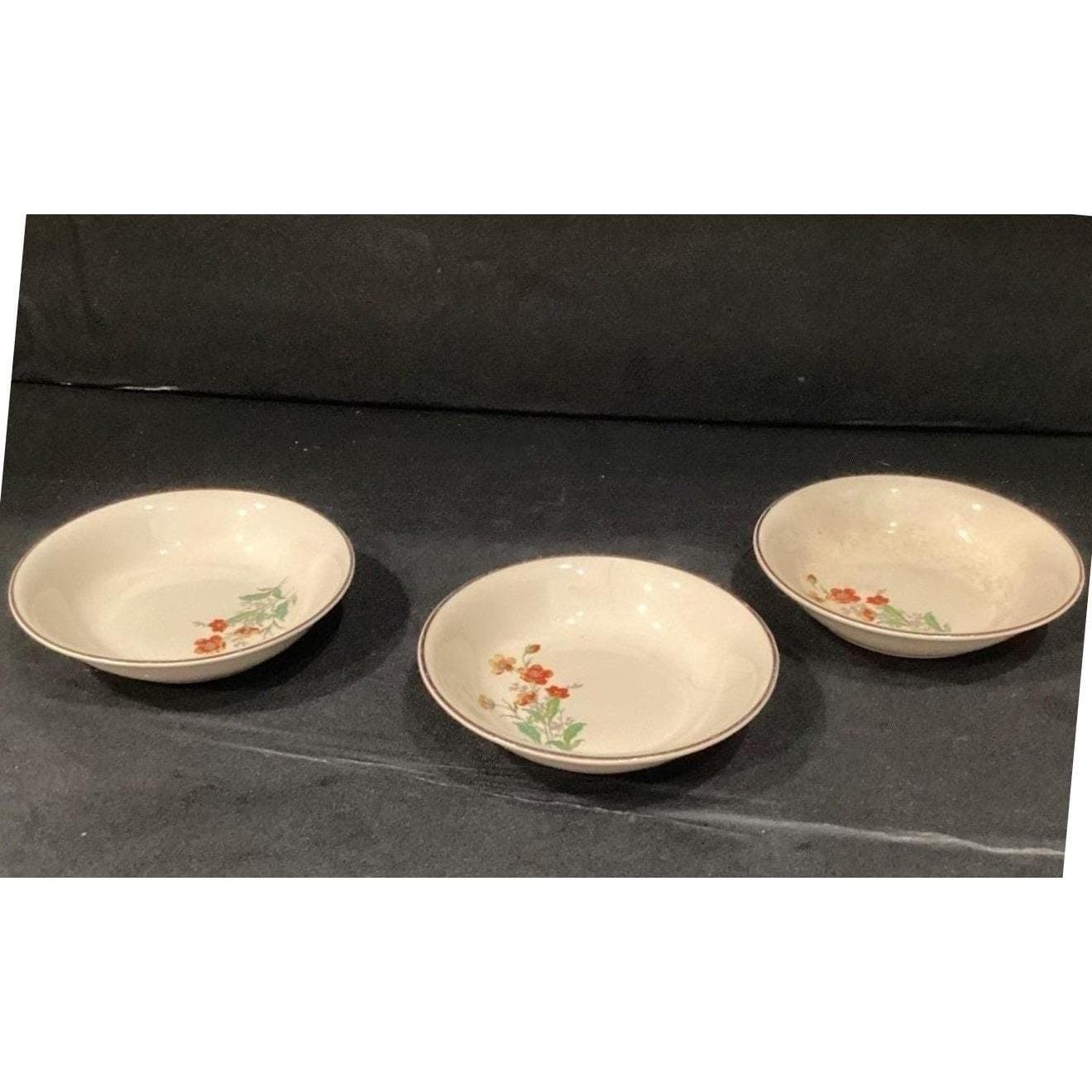 Universal Cambridge China Camwood Berry Bowls Ivory Flower Vintage American 3 - Thumbnail 11
