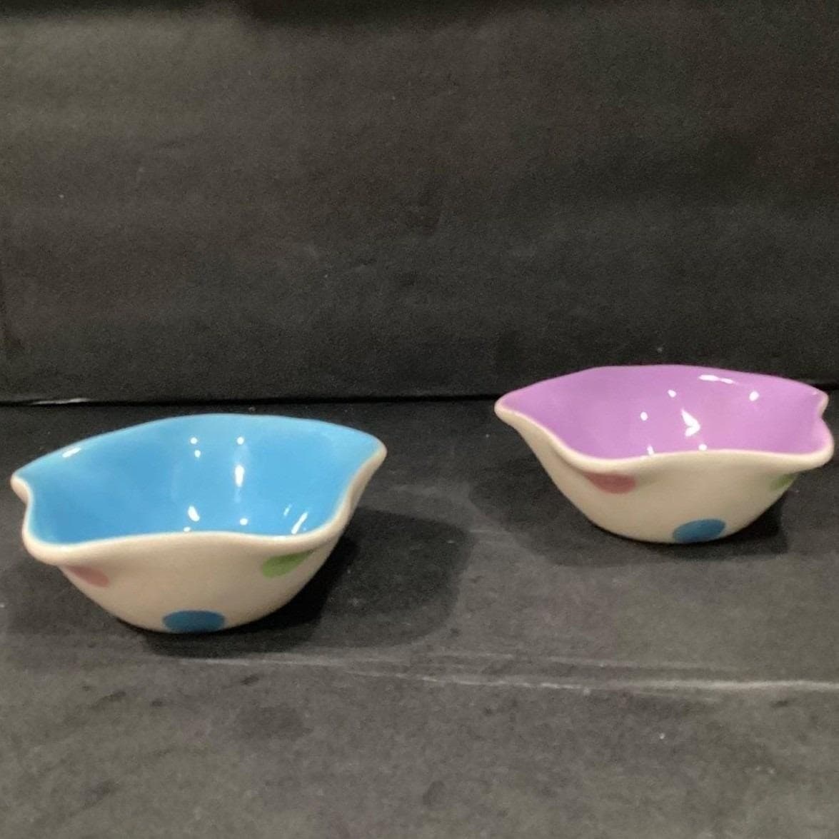 Century Polka Dot Ice Cream Bowls, Set of 2, Vintage Kitchenware, Tableware - Thumbnail 8