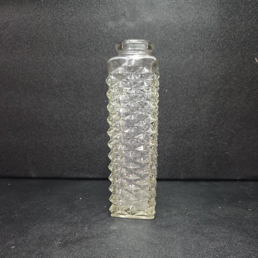 FTD Clear Glass Bud Vase, Diamond Cut Column Flower Holder, Vintage Home Accent - Thumbnail 5