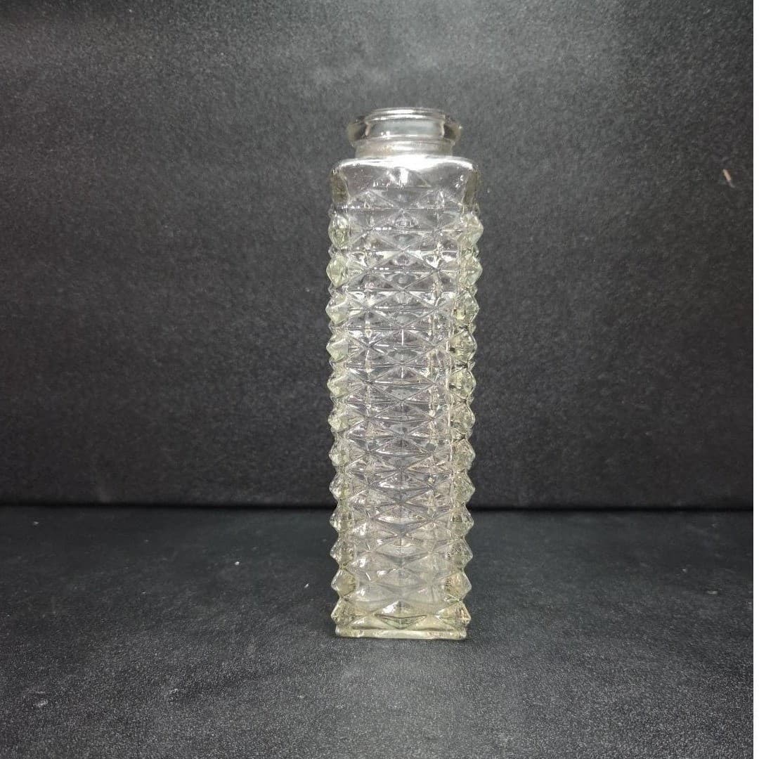 FTD Clear Glass Bud Vase, Diamond Cut Column Flower Holder, Vintage Home Accent - Thumbnail 2