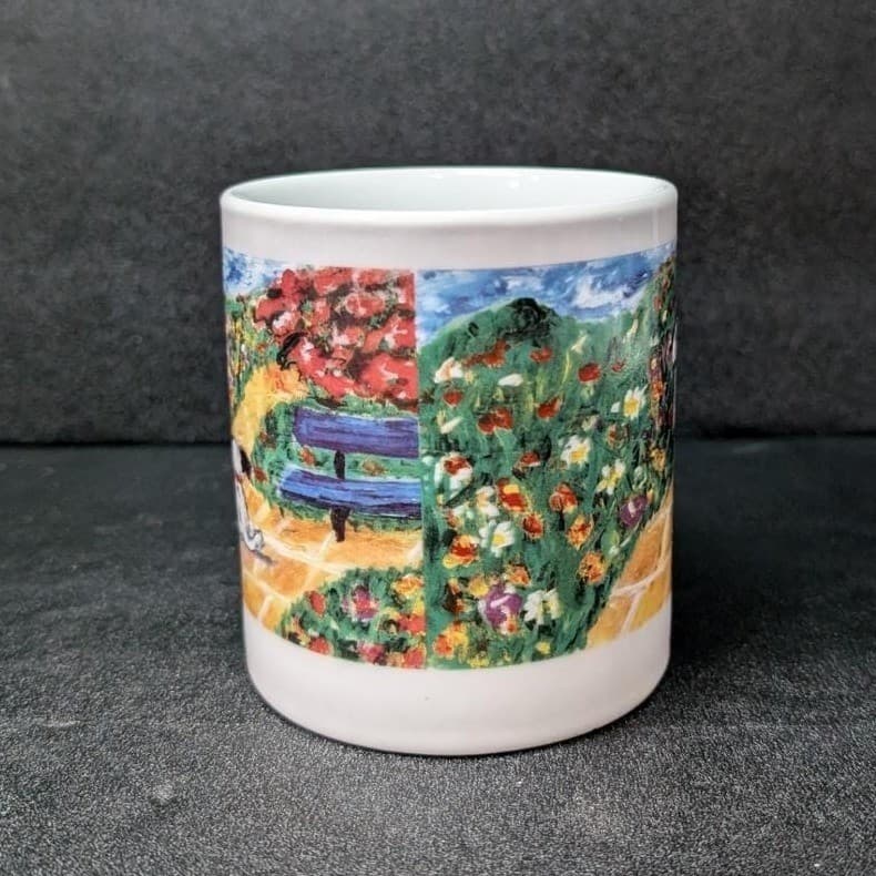 Mor Mor's Art "Just Waiting" Dog Mug, Eddie Bauer Ceramic Cup, Drinkware - Thumbnail 3