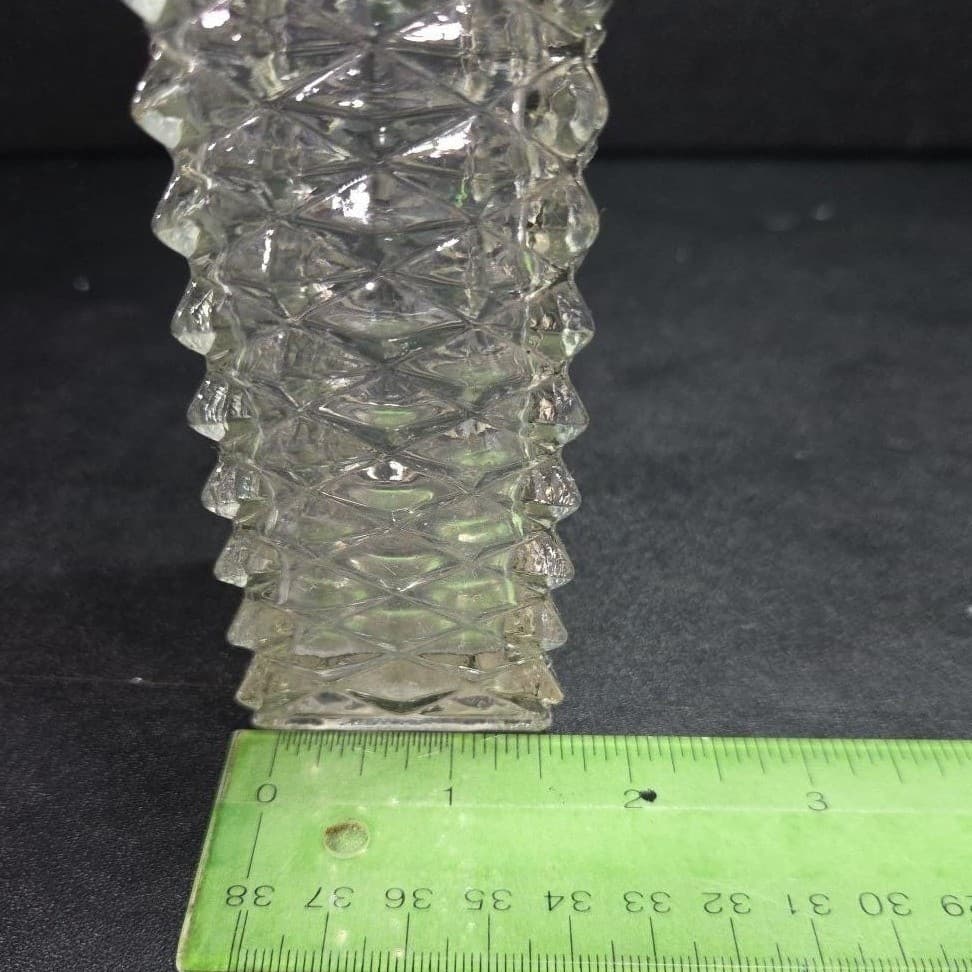 FTD Clear Glass Bud Vase, Diamond Cut Column Flower Holder, Vintage Home Accent - Thumbnail 10