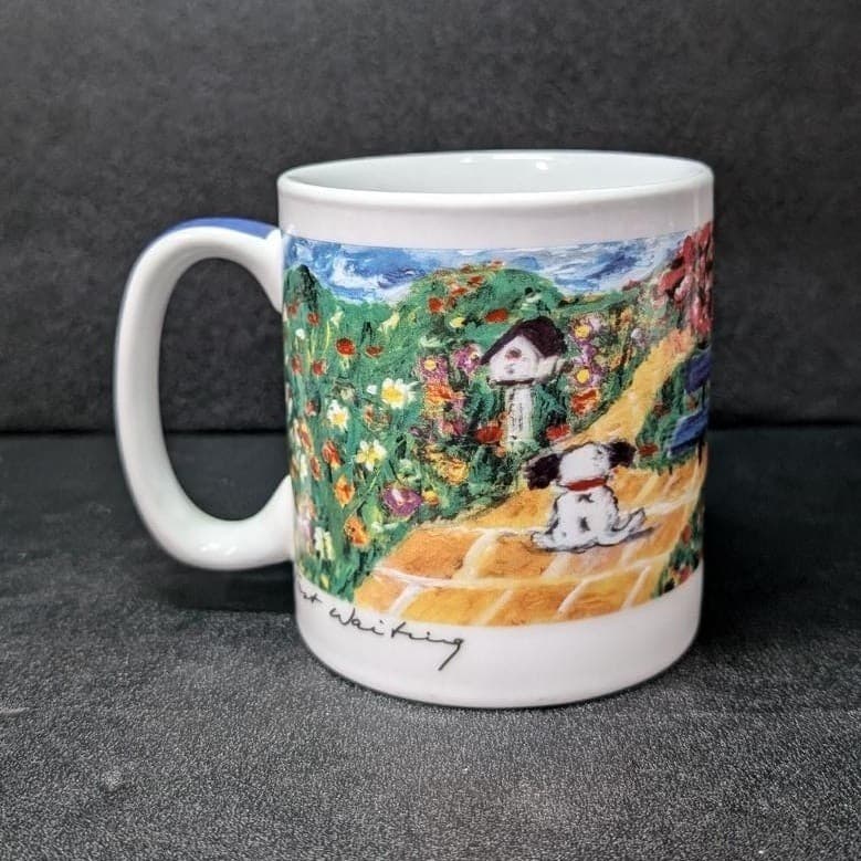 Mor Mor's Art "Just Waiting" Dog Mug, Eddie Bauer Ceramic Cup, Drinkware - Thumbnail 5