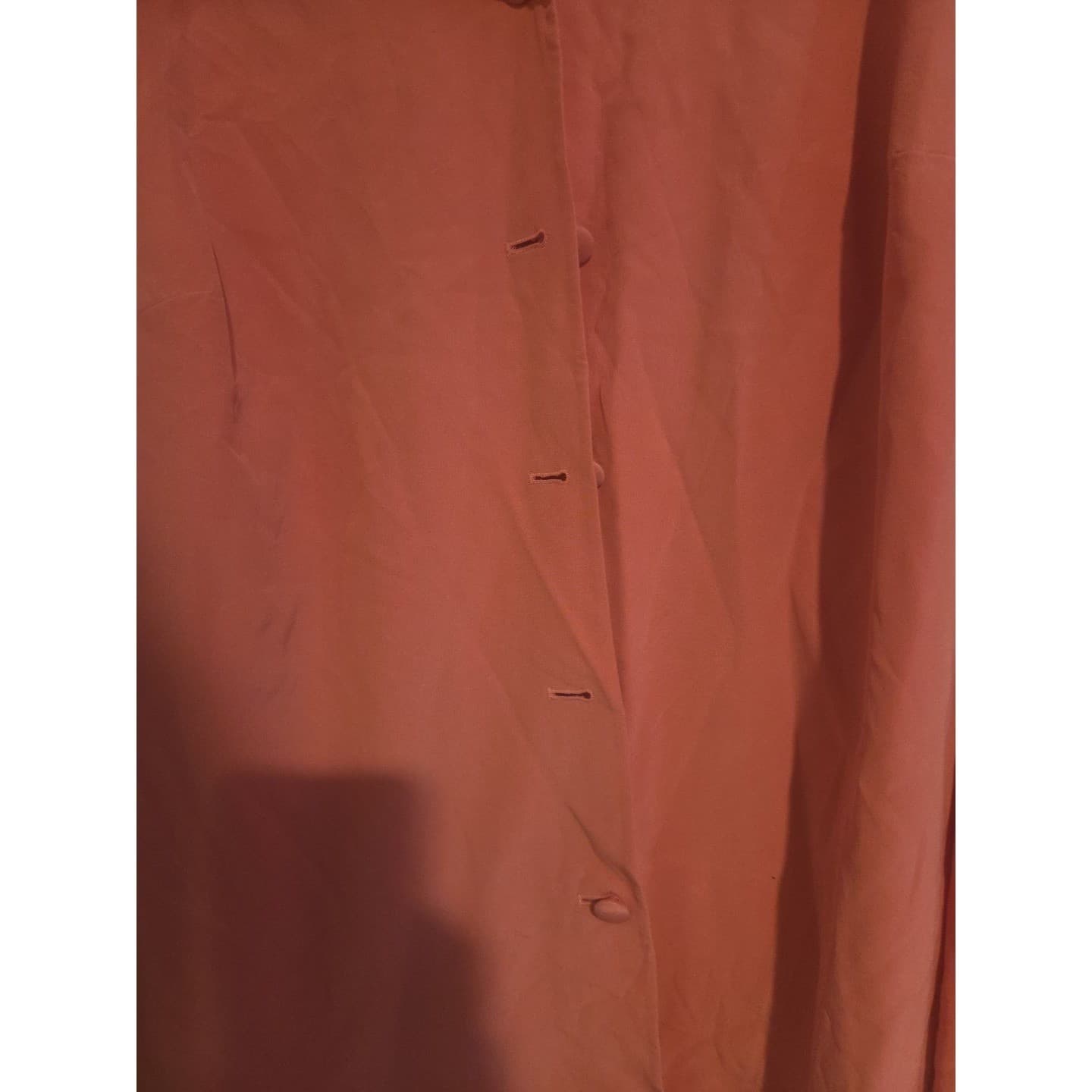 Patrick Collection Coral Pink 100% Silk Button Down Blazer, Women's 26W Jacket - Thumbnail 6