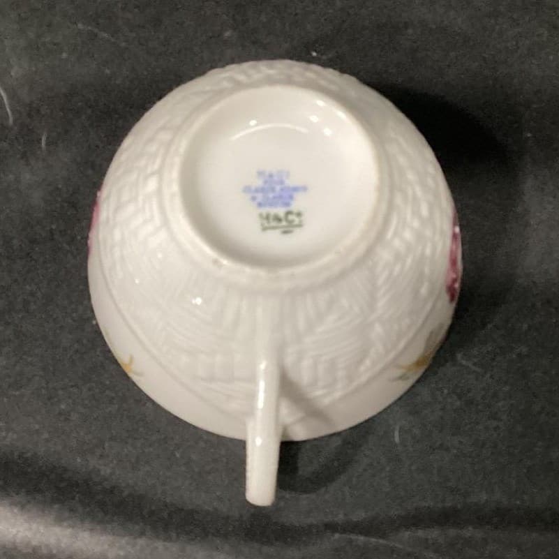 Haviland Limoges Meadow Visitors Demitasse Cup and Saucer, Vintage Two Piece Set - Thumbnail 6