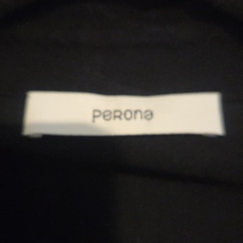 Perona Black Short Sleeve 100% Cotton Polo, 4-Button Placket Shirt, Men's XXL - Thumbnail 5