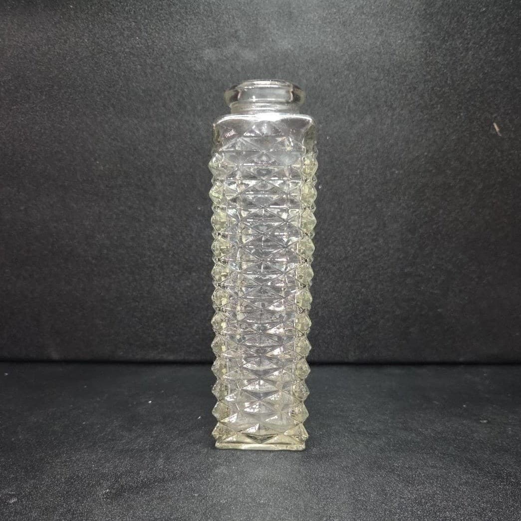 FTD Clear Glass Bud Vase, Diamond Cut Column Flower Holder, Vintage Home Accent - Thumbnail 3