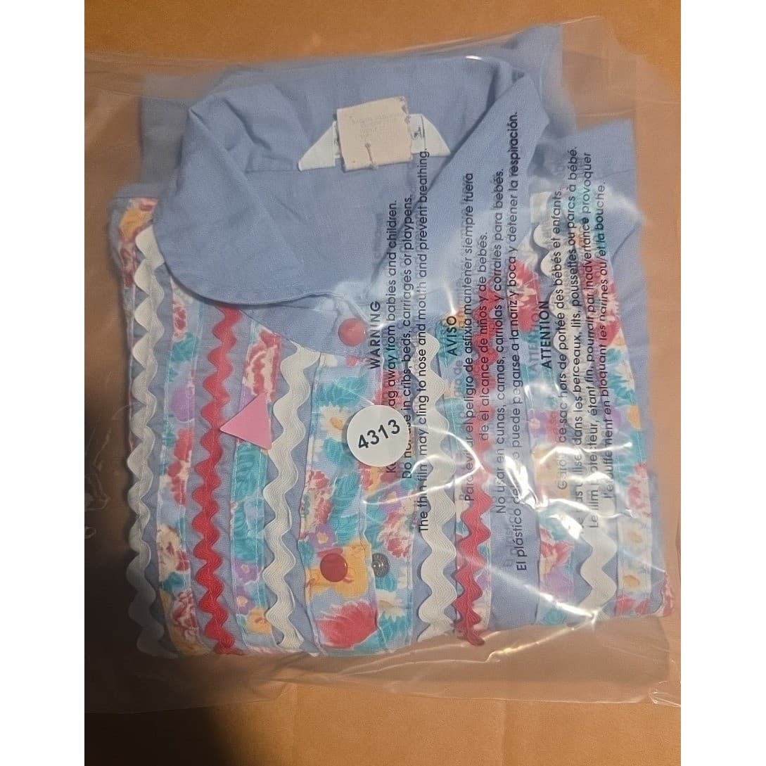 Models Coat Blue Floral Rickrack Snap Front House Dress Duster 12-6822B 10 - Thumbnail 10
