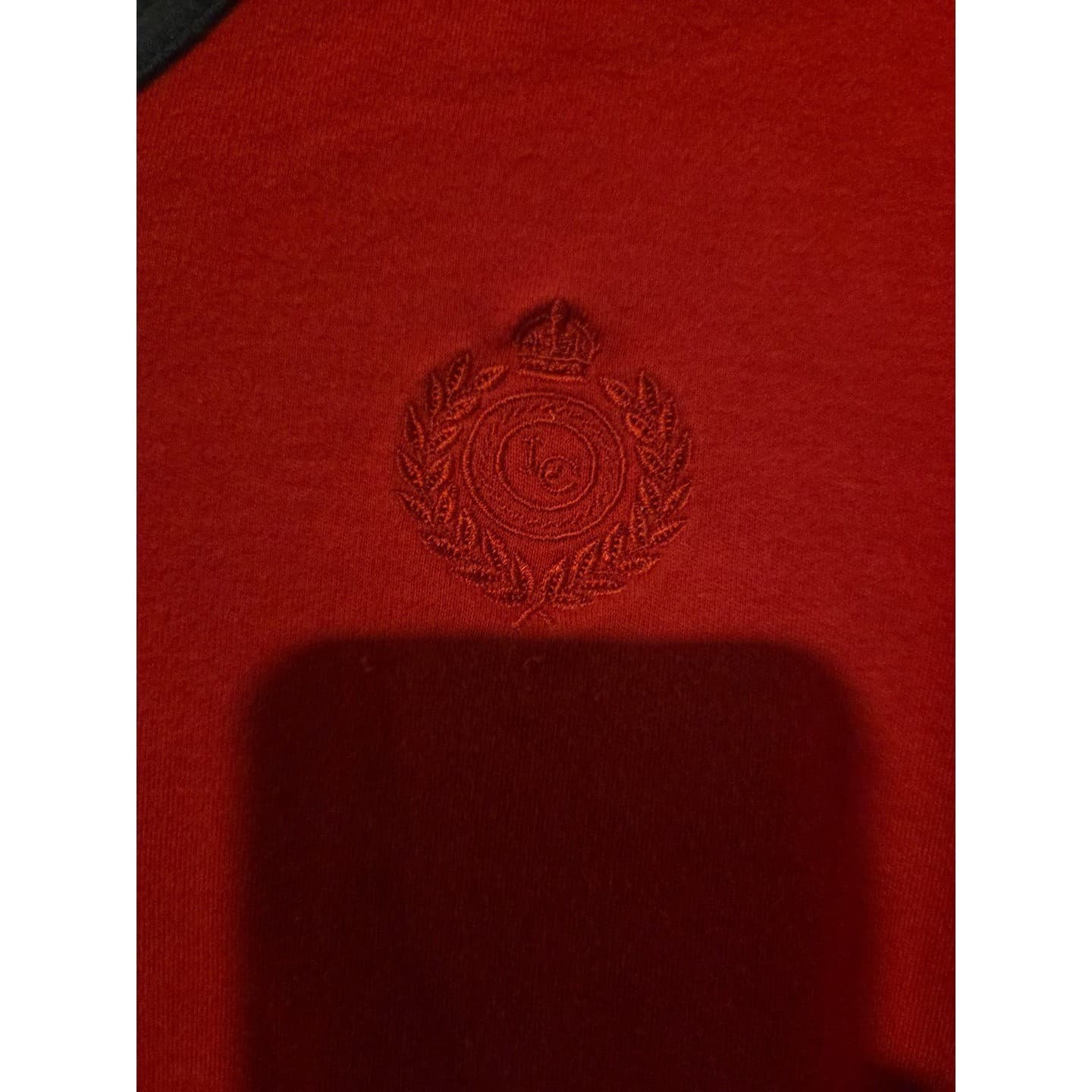 Liz Claiborne Lizsport Red V-Neck Long Sleeve Top Navy Trim, Womens Small - Thumbnail 6