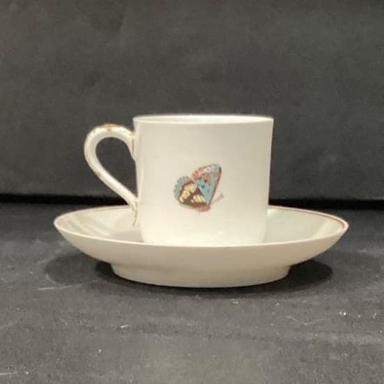 Haviland Limoges Meadow Visitors Teacup & Saucer, Two Piece Set Butterfly Design - Thumbnail 10