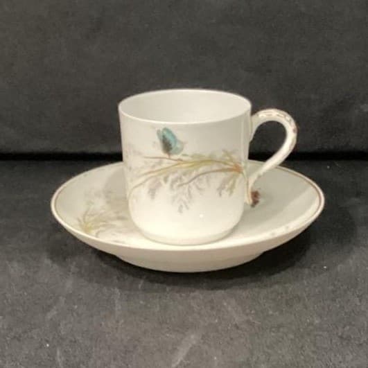 Haviland Limoges Meadow Visitors Teacup & Saucer, Two Piece Set Butterfly Design - Thumbnail 2