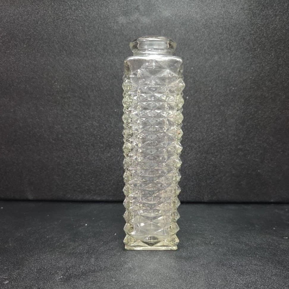 FTD Clear Glass Bud Vase, Diamond Cut Column Flower Holder, Vintage Home Accent - Thumbnail 4