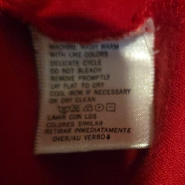 Liz Claiborne Lizsport Red V-Neck Long Sleeve Top Navy Trim, Womens Small - Thumbnail 7