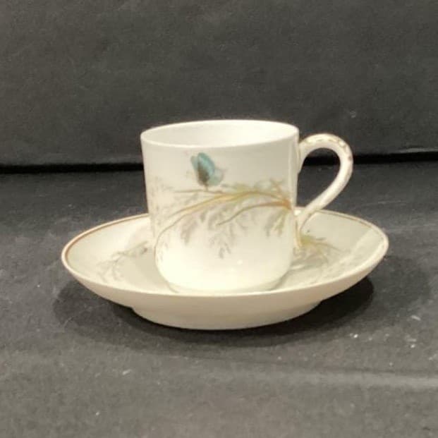 Haviland Limoges Meadow Visitors Teacup & Saucer, Two Piece Set Butterfly Design - Thumbnail 12