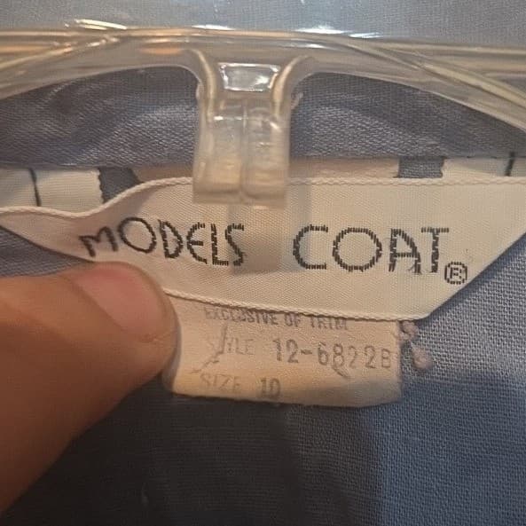 Models Coat Blue Floral Rickrack Snap Front House Dress Duster 12-6822B 10 - Thumbnail 5