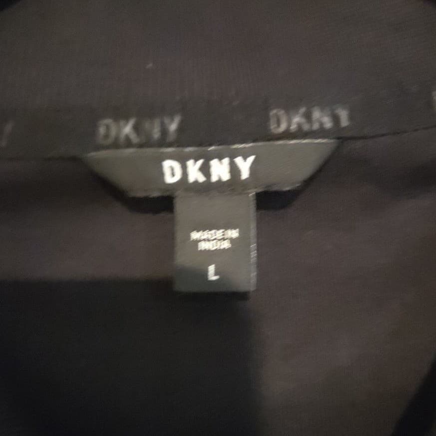 DKNY Black Short Sleeve Polo, 100% Cotton Slim Fit Logo Shirt, Men's Large - Thumbnail 5