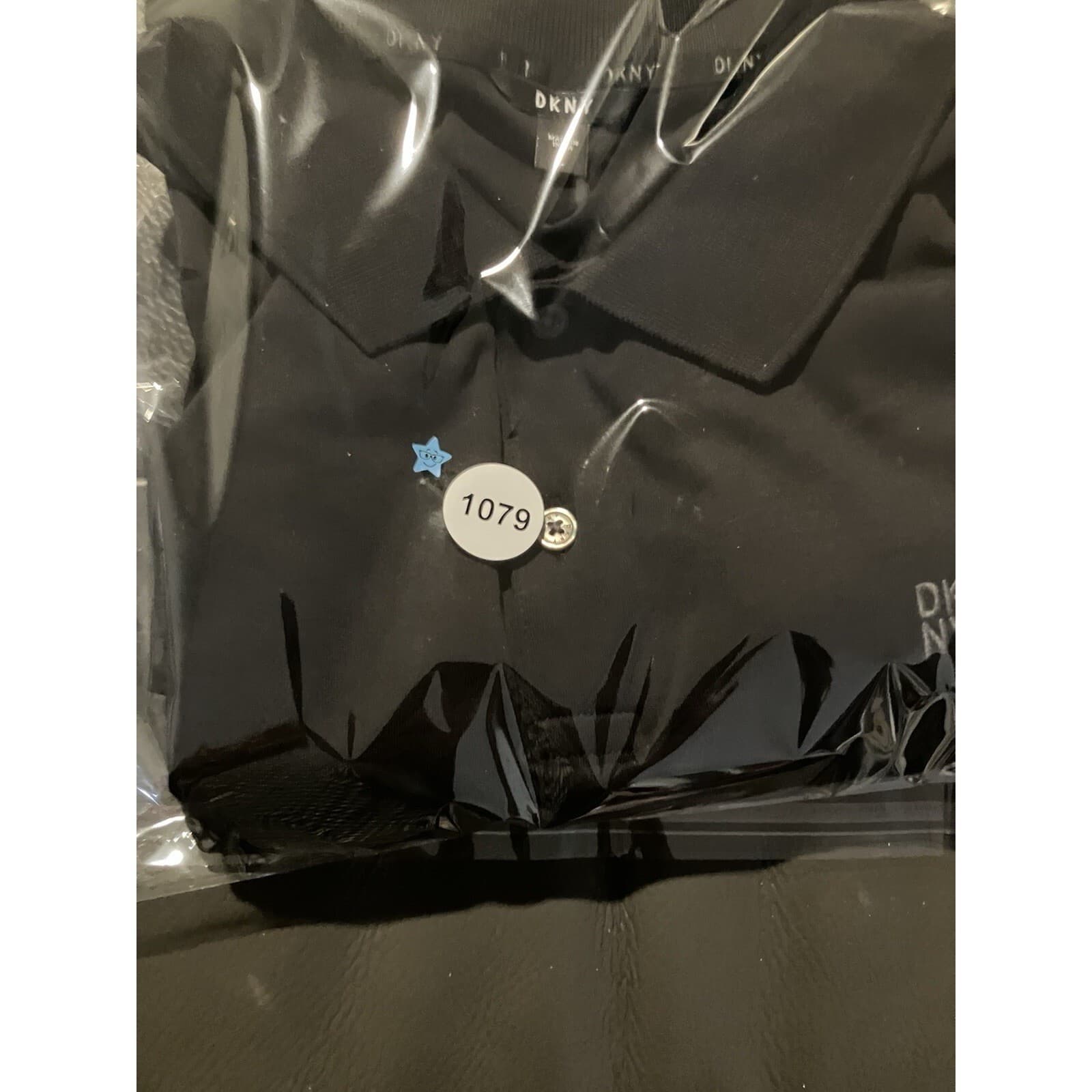 DKNY Black Short Sleeve Polo, 100% Cotton Slim Fit Logo Shirt, Men's Large - Thumbnail 8