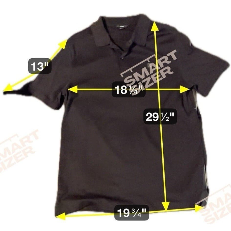 DKNY Black Short Sleeve Polo, 100% Cotton Slim Fit Logo Shirt, Men's Large - Thumbnail 2