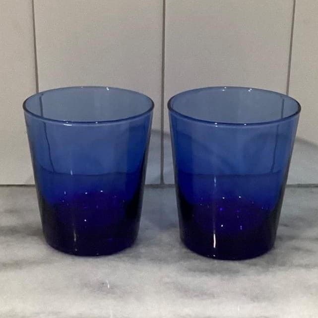 Anchor Hocking Cobalt Blue Juice Glasses, Set of 2, Vintage Glass Drinkware - Thumbnail 11