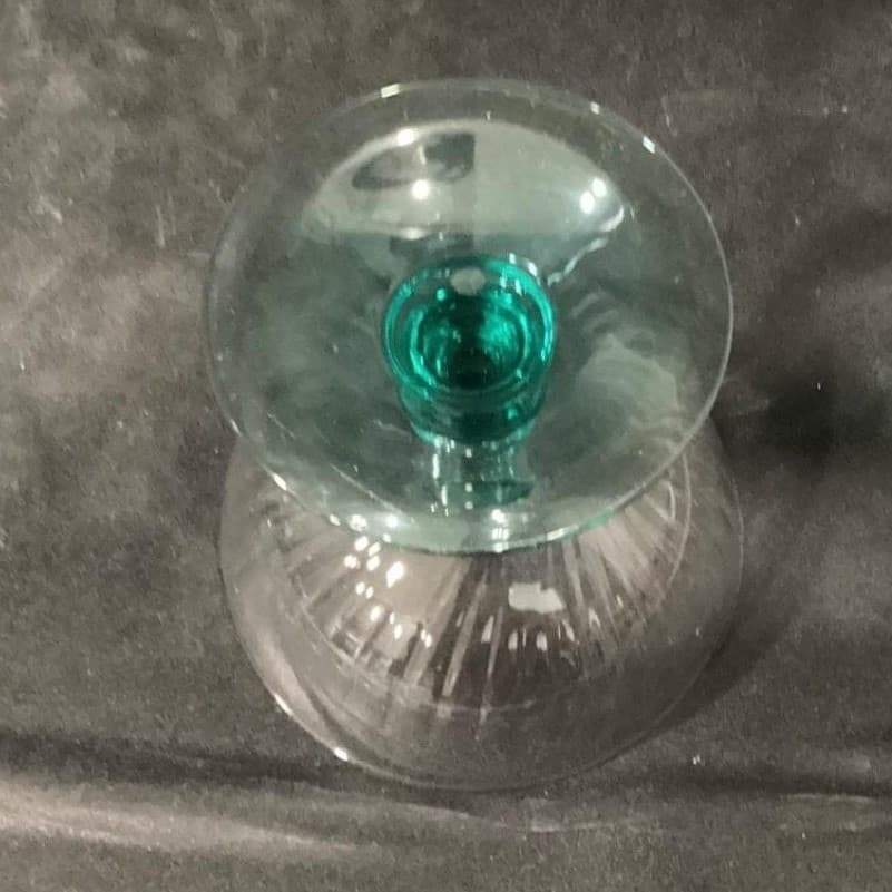 Cristal D'Arques Country Manor Champagne Coupes, Set of 4, Turquoise Stemware - Thumbnail 5
