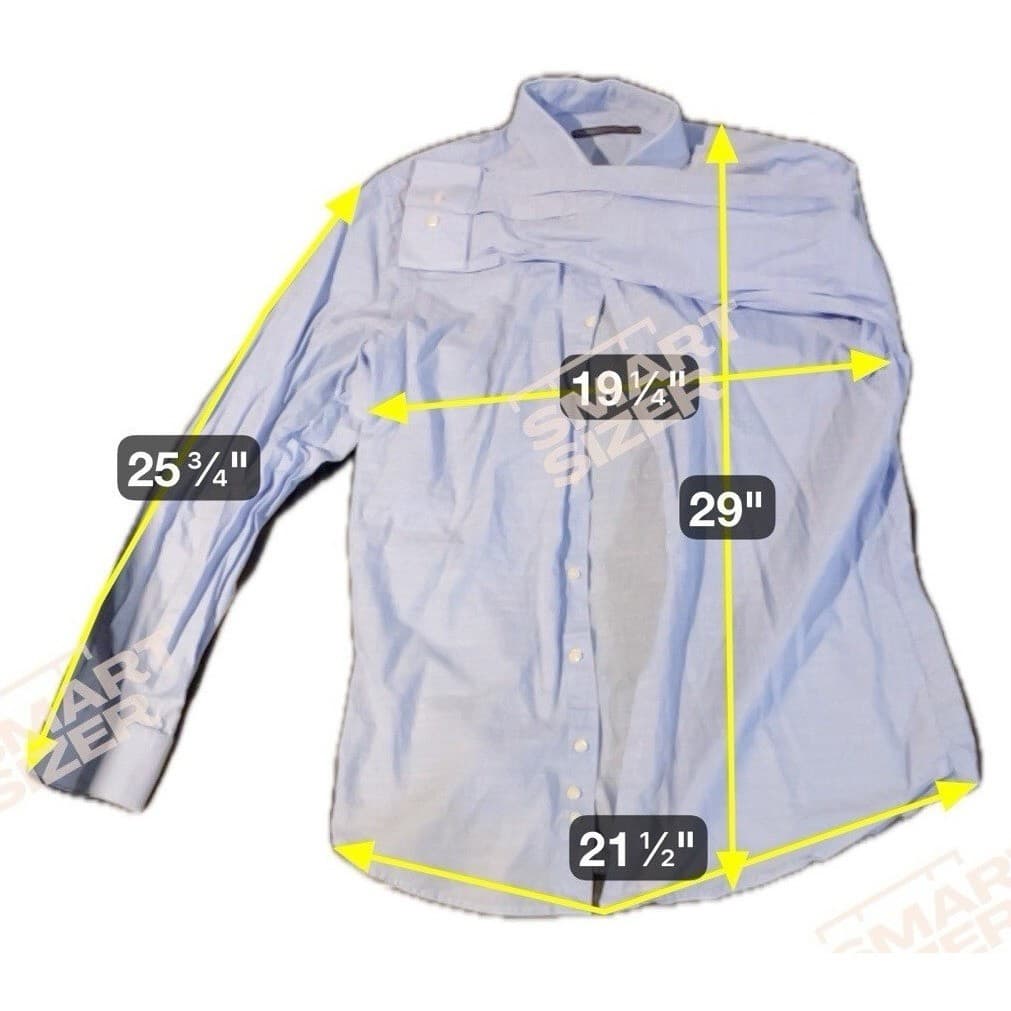 Angelo Litrico Light Blue Slub Texture Long Sleeve Button Down Men's Large 41-42 - Thumbnail 2