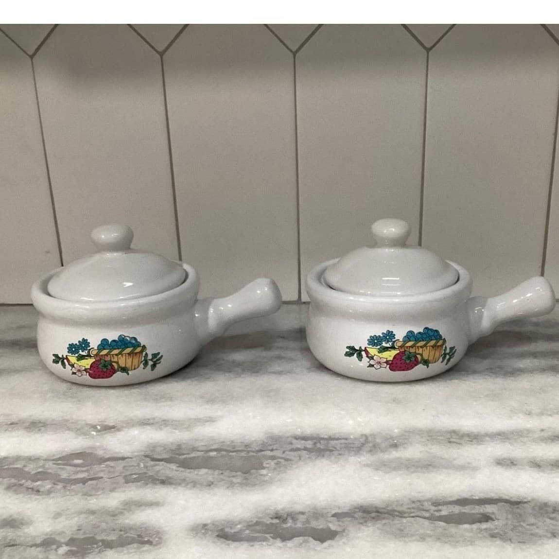 Home Concepts Provincial Soup Bowls, Set of 2, Vtg Lidded Individual Casseroles - Thumbnail 10