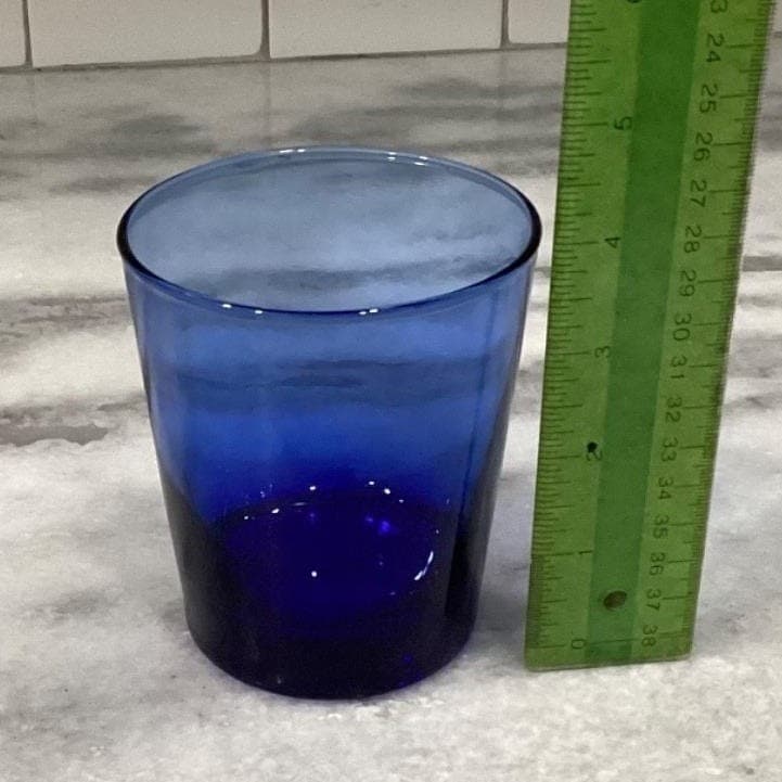 Anchor Hocking Cobalt Blue Juice Glasses, Set of 2, Vintage Glass Drinkware - Thumbnail 6