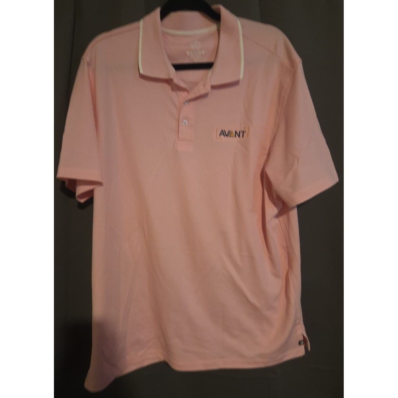 Rugby University Pink Polo, Short Sleeve Avant Logo Shirt, Men's Size Large - Thumbnail 3
