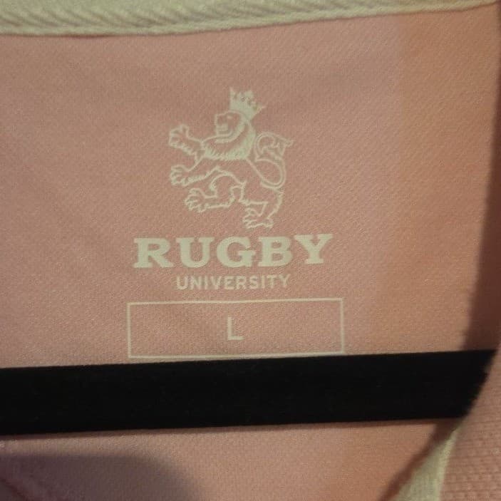 Rugby University Pink Polo, Short Sleeve Avant Logo Shirt, Men's Size Large - Thumbnail 5