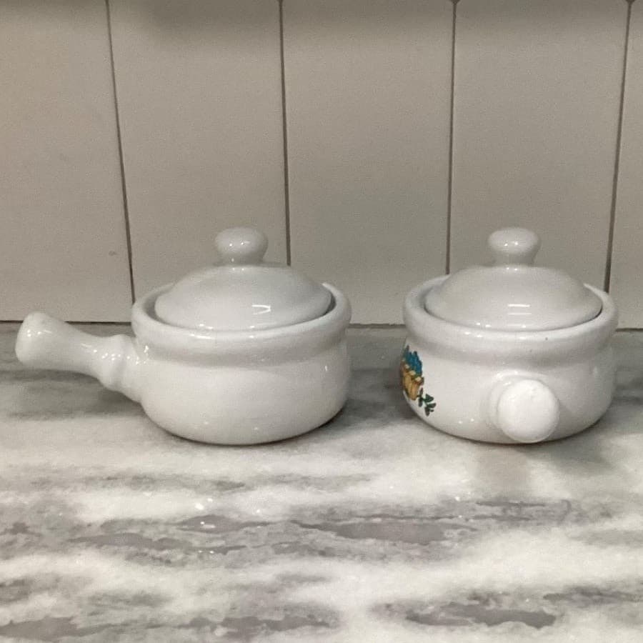 Home Concepts Provincial Soup Bowls, Set of 2, Vtg Lidded Individual Casseroles - Thumbnail 13