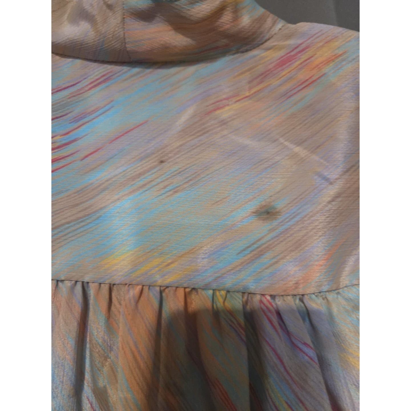 Helen Fabrikant Vintage Abstract Brushstroke Blouse, Multi Color Button Front - Thumbnail 6