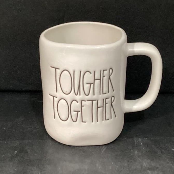 Rae Dunn "Tougher Together" Coffee Cup, Magenta Artisan Collection Ceramic Mug - Thumbnail 8