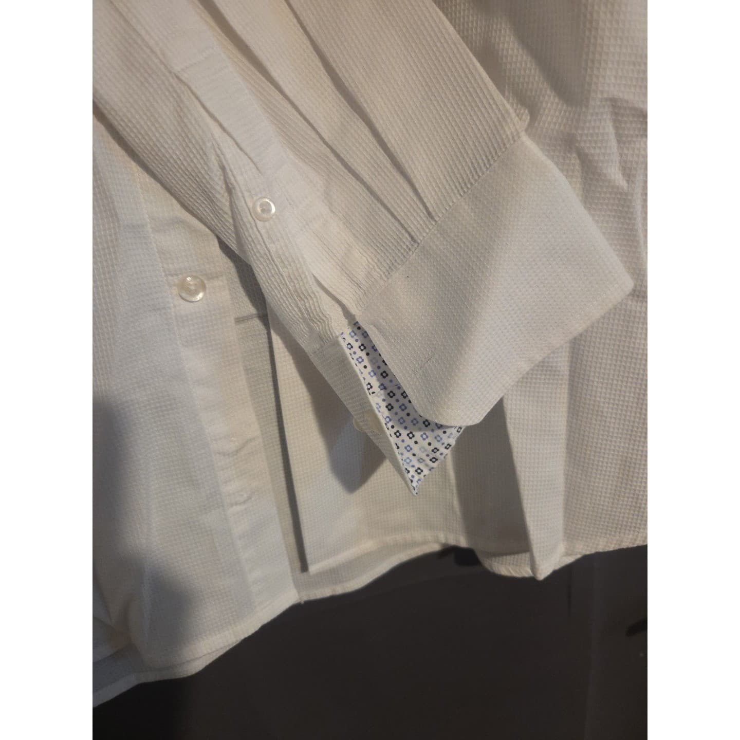 Tallia Orange White Textured Waffle Button Down Dress Shirt, Men's L 16.5 34/35 - Thumbnail 8
