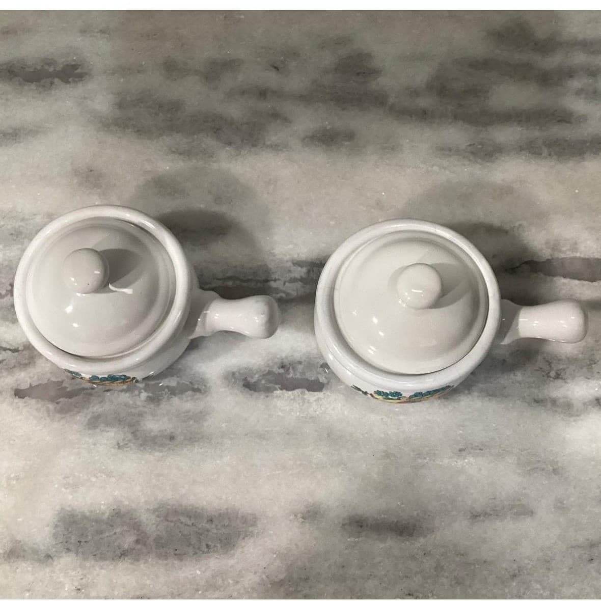 Home Concepts Provincial Soup Bowls, Set of 2, Vtg Lidded Individual Casseroles - Thumbnail 3