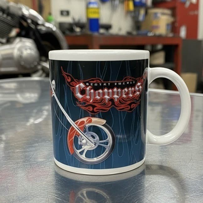 Orange County Choppers Coffee Cup, Vintage OCC Motorcycle Design Ceramic Mug