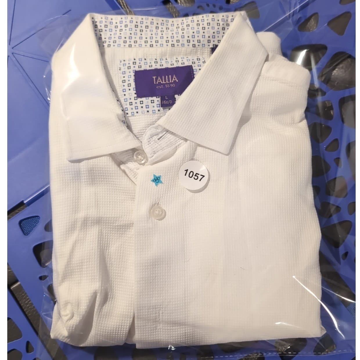 Tallia Orange White Textured Waffle Button Down Dress Shirt, Men's L 16.5 34/35 - Thumbnail 11