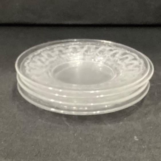 Clear Glass Bread & Butter Plates, Set of 4, Vintage Scallop Wave Rim Tableware - Thumbnail 7