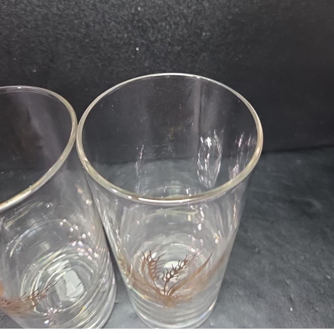 Golden Wheat Highball Tumblers, Set of 2, Mid-Century Modern Glasses, Drinkware - Thumbnail 6