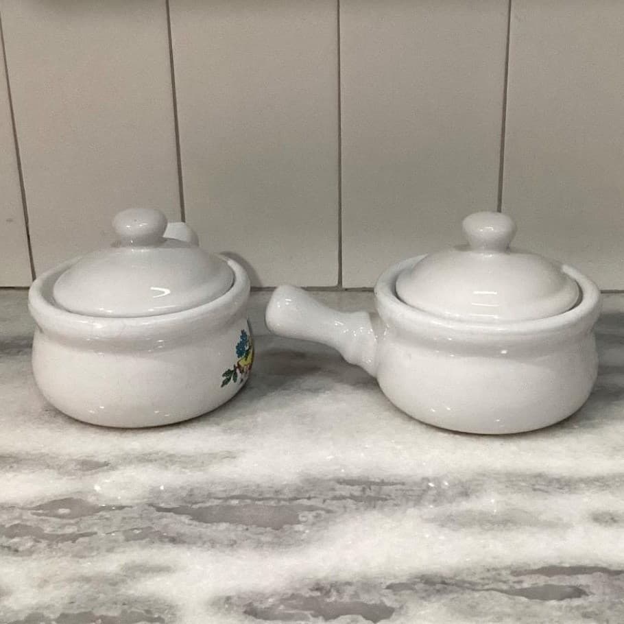 Home Concepts Provincial Soup Bowls, Set of 2, Vtg Lidded Individual Casseroles - Thumbnail 12