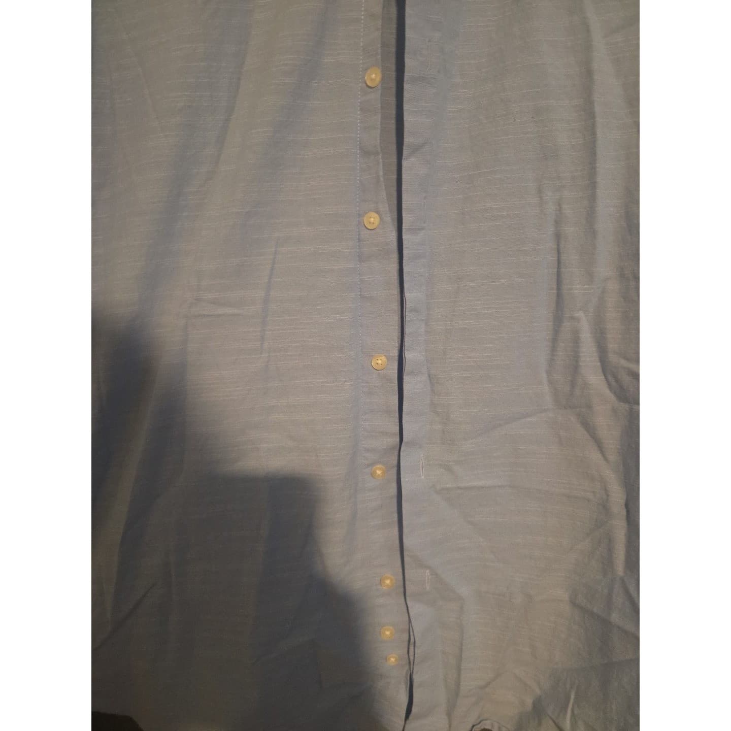 Angelo Litrico Light Blue Slub Texture Long Sleeve Button Down Men's Large 41-42 - Thumbnail 6