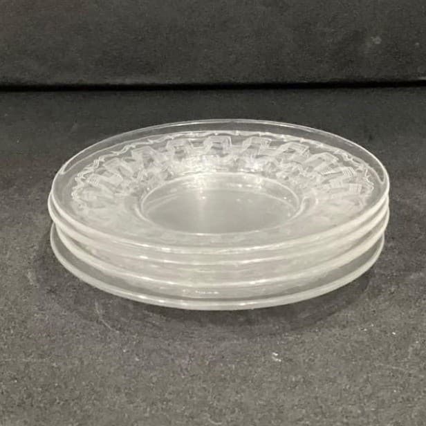 Clear Glass Bread & Butter Plates, Set of 4, Vintage Scallop Wave Rim Tableware - Thumbnail 6