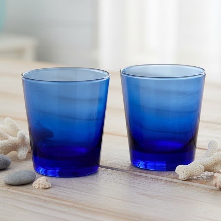 Anchor Hocking Cobalt Blue Juice Glasses, Set of 2, Vintage Glass Drinkware
