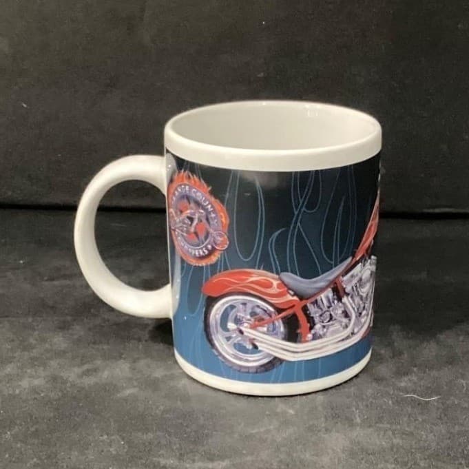 Orange County Choppers Coffee Cup, Vintage OCC Motorcycle Design Ceramic Mug - Thumbnail 4