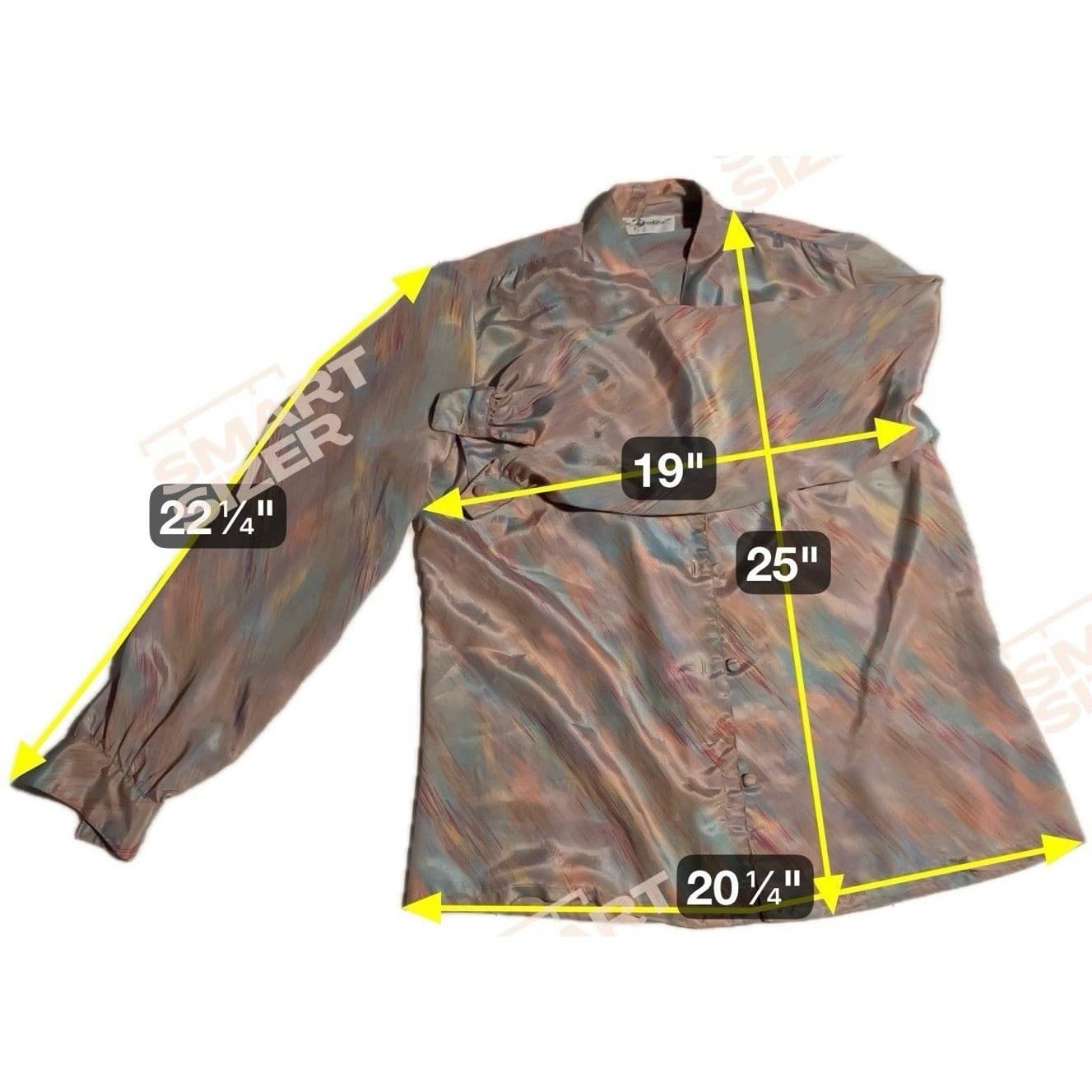 Helen Fabrikant Vintage Abstract Brushstroke Blouse, Multi Color Button Front - Thumbnail 2
