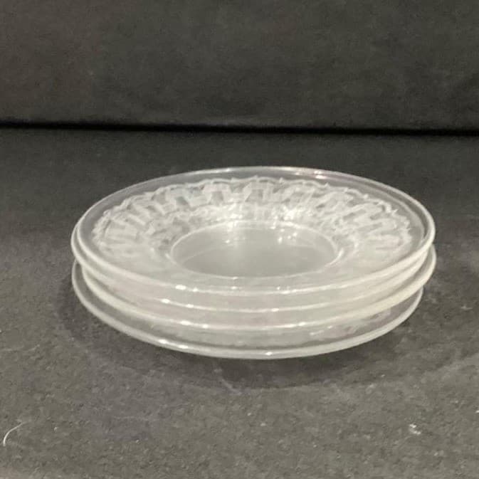 Clear Glass Bread & Butter Plates, Set of 4, Vintage Scallop Wave Rim Tableware - Thumbnail 9