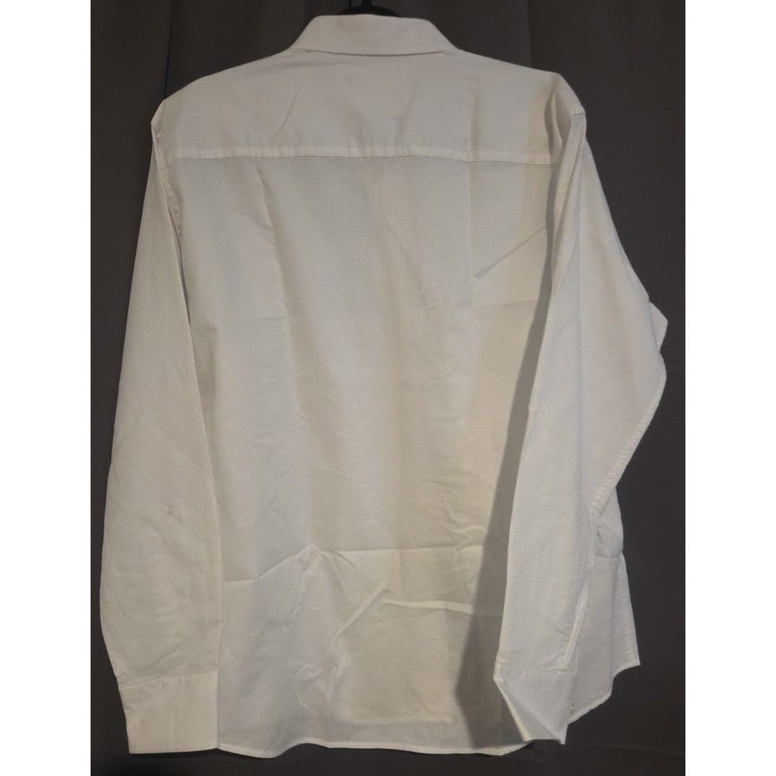 Tallia Orange White Textured Waffle Button Down Dress Shirt, Men's L 16.5 34/35 - Thumbnail 4