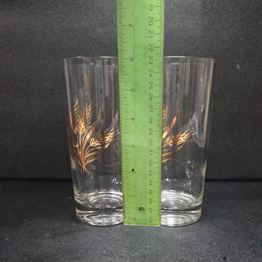 Golden Wheat Highball Tumblers, Set of 2, Mid-Century Modern Glasses, Drinkware - Thumbnail 9